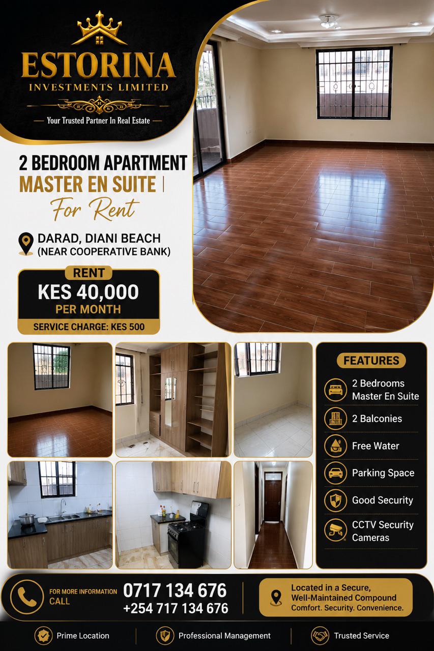 2-Bedroom Master Ensuite Apartment – Diani (Darad)